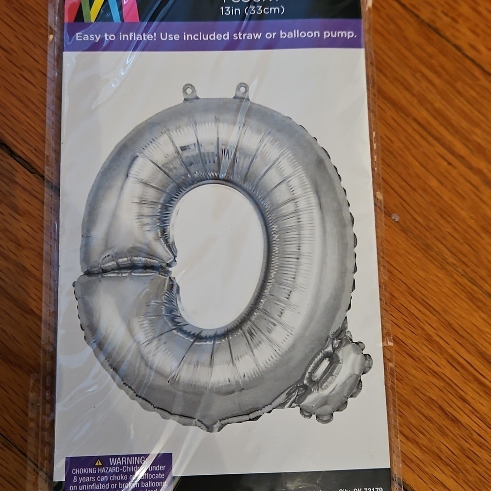 Silver Foil Balloon - Letter Q NWT
